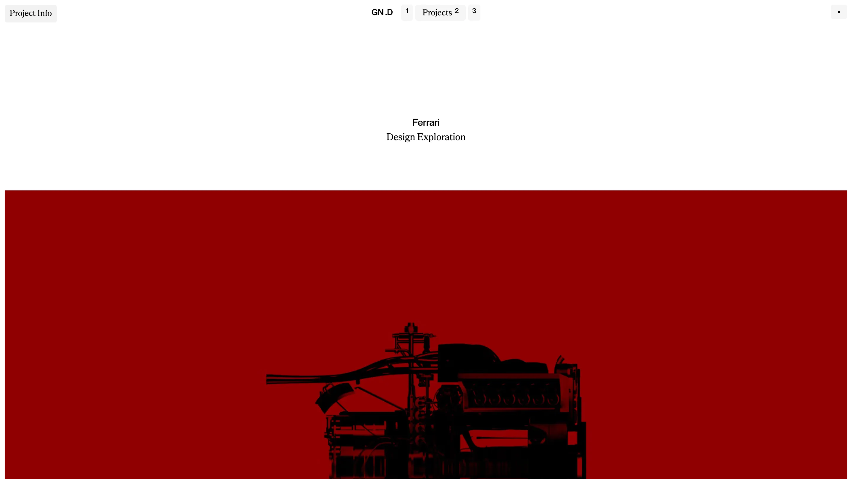 The Ferrari 330 P4 case study, a black engine silhouette on a field of Ferrari red