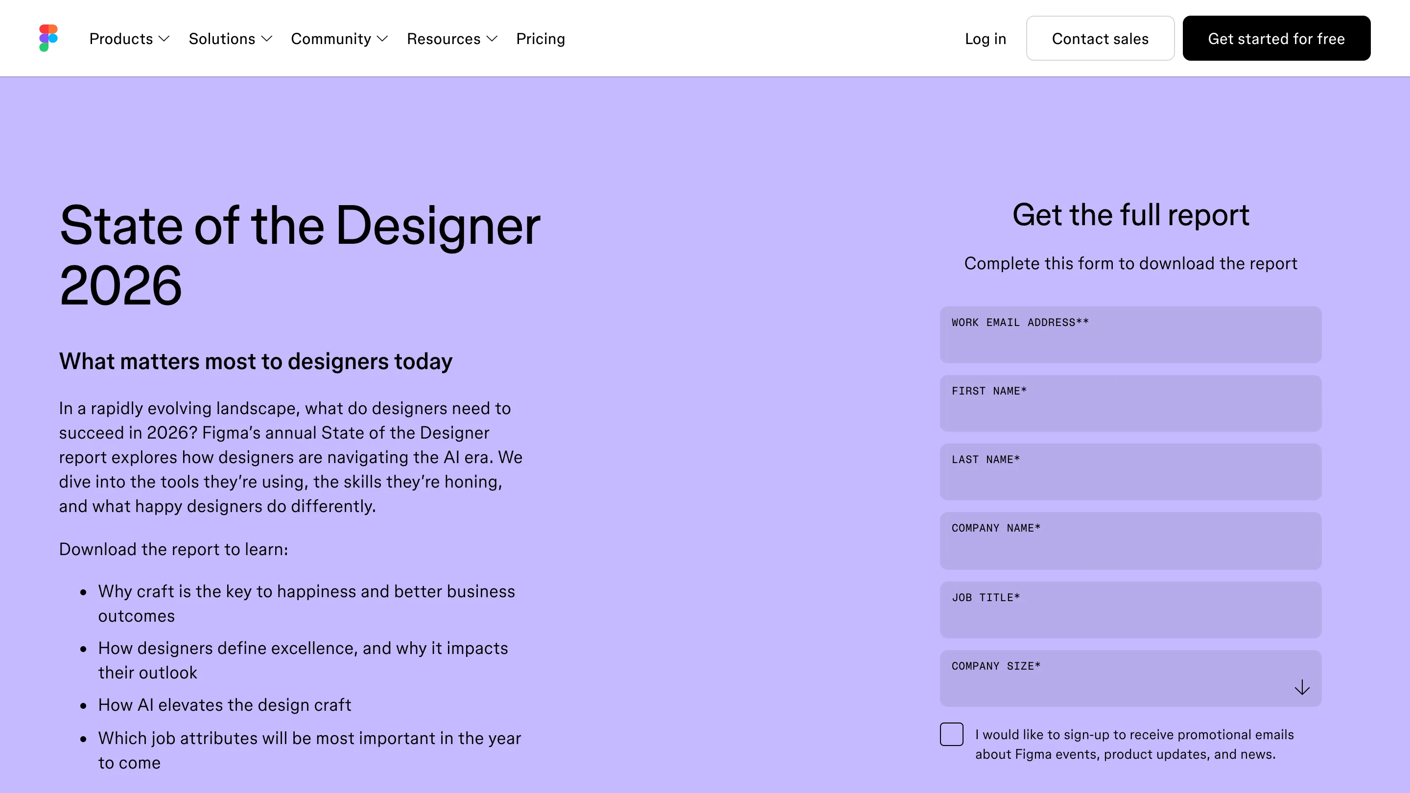 Figma's State of the Designer 2026 announcement post, headlined 'Designers are leaning into the messy middle,' on a bright yellow page.