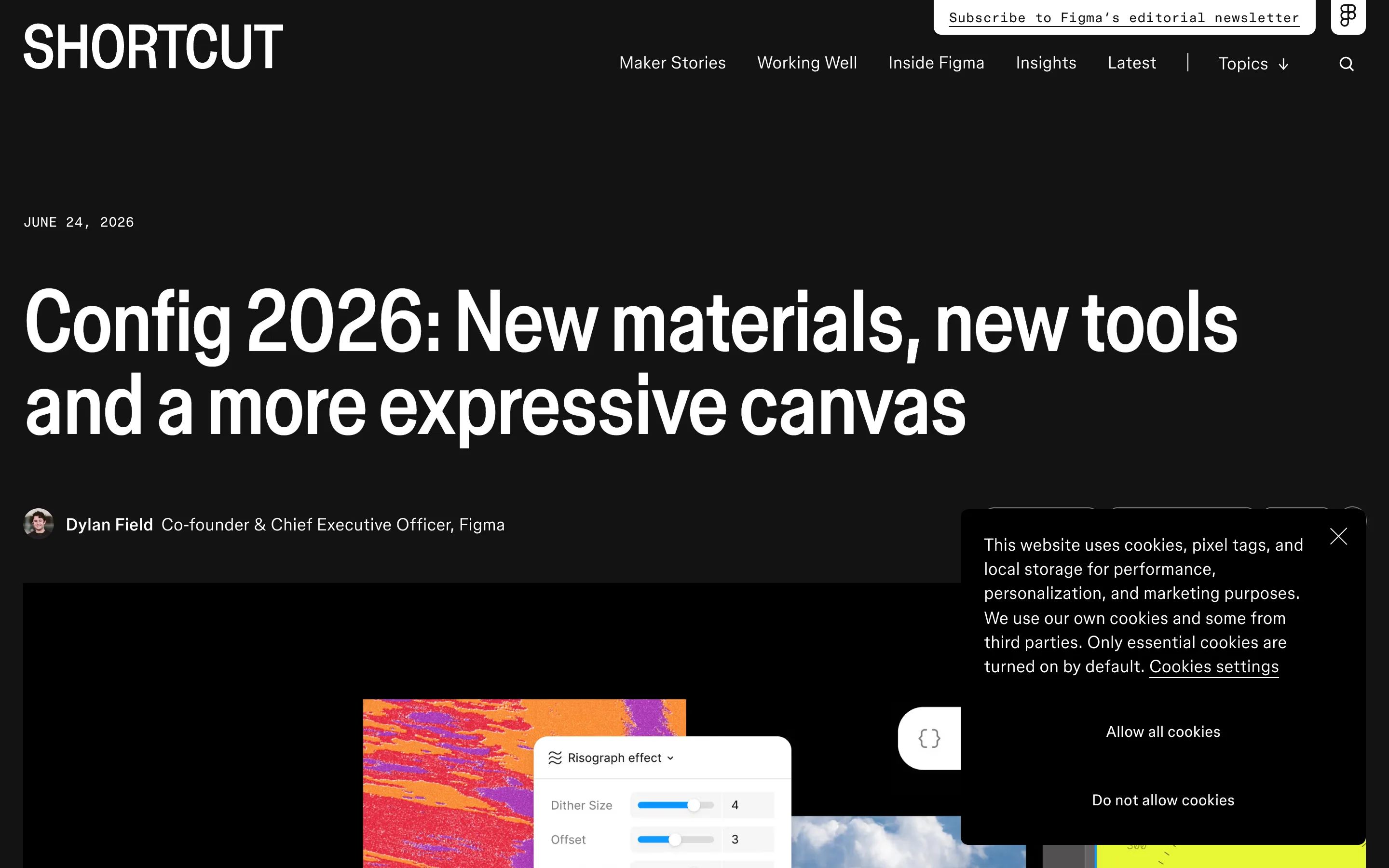 The Config 2026 recap page, where Figma announced Motion alongside code layers and shaders