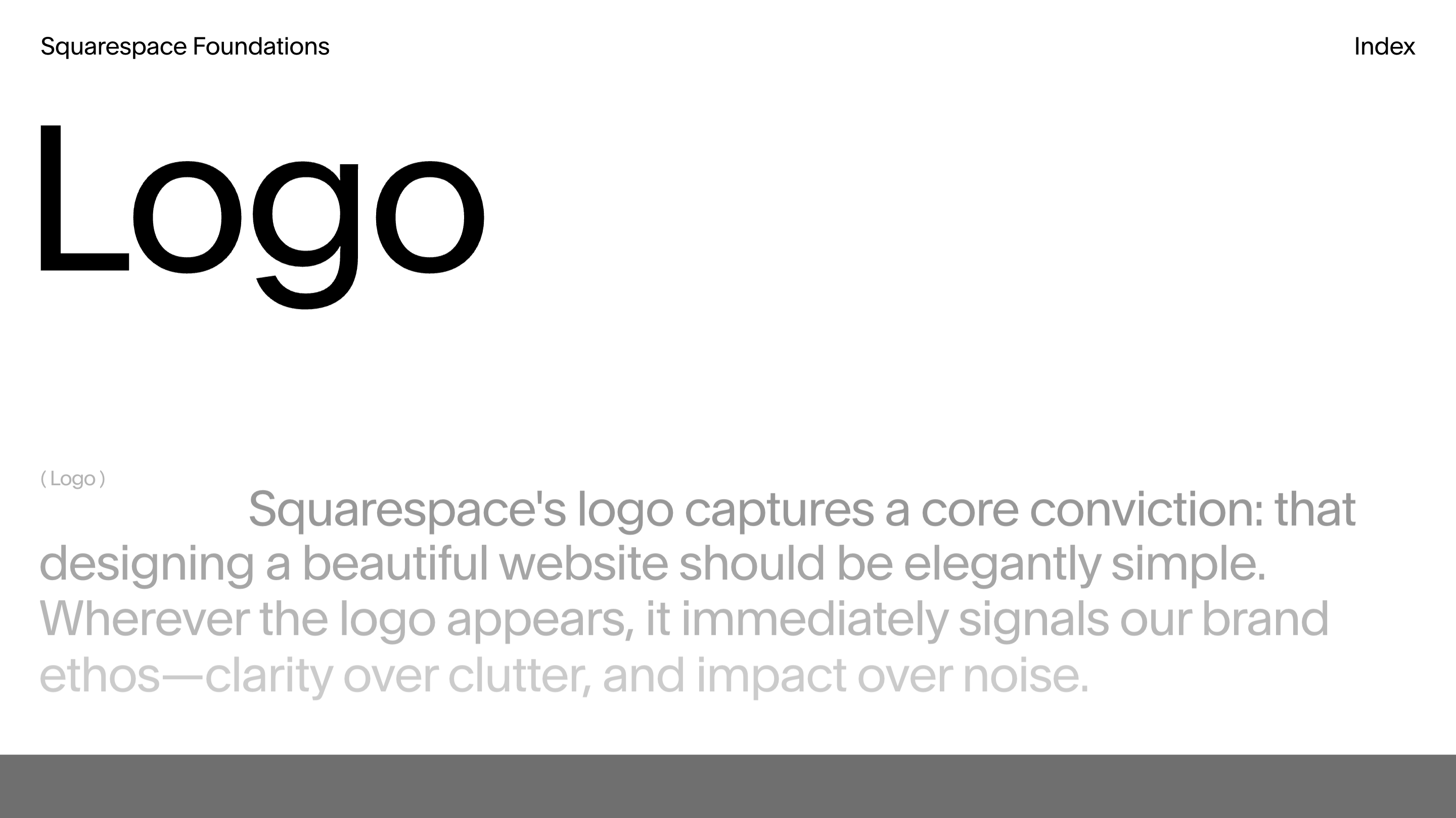 The logo section, with the shorter word Logo set at the same size as Typography, leaving empty space to the right.